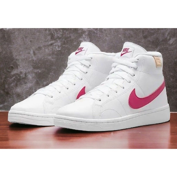 Nike Court Royale 2 Mid CT1725 White Pink Workout Shoes Womens 8.5 NEW In Box - Picture 3 of 12
